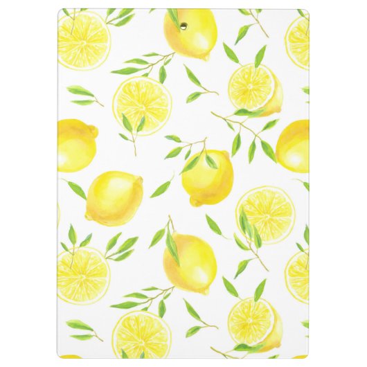 Zitronen und Blätter Klemmbrett (Rückseite)