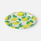 Zitronen und Blätter Pappteller (Schrägansicht)