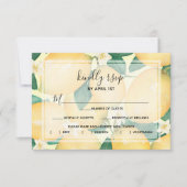 Zitronen und Blätter RSVP Karte (Vorderseite)