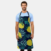Zitronen und Blätter Schürze (Getragen)