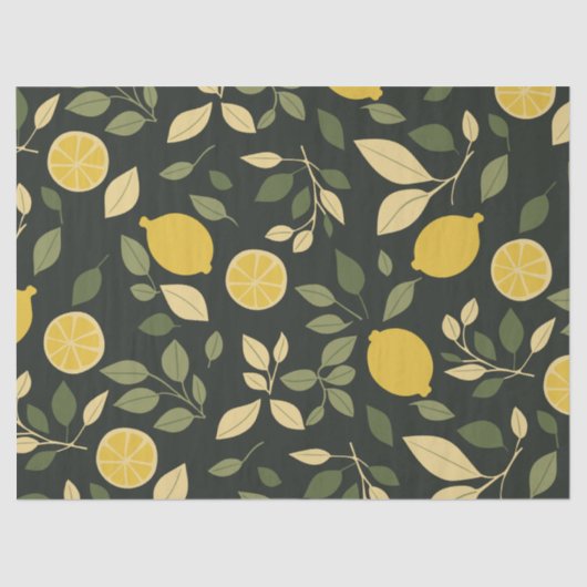 Zitronen und Blätter Seidenpapier (Vorderseite)