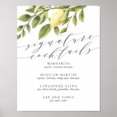 Zitronen und Blätter Signature Cocktail Menü V2 Ze Poster (Vorne)