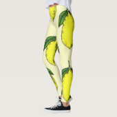 Zitronen und Blätter: Sommermuster. Leggings (Links)