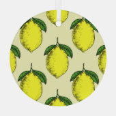 Zitronen und Blätter: Sommermuster. Ornament Aus Glas (Rückseite)