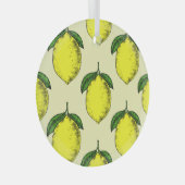 Zitronen und Blätter: Sommermuster. Ornament Aus Glas (Vorderseite Rechts)