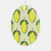 Zitronen und Blätter: Sommermuster. Ornament Aus Glas (Vorderseite links)