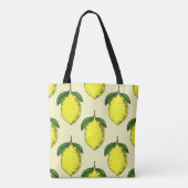 Zitronen und Blätter: Sommermuster. Tasche (Rückseite)