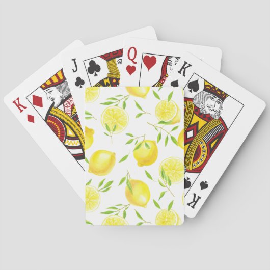 Zitronen und Blätter Spielkarten (Rückseite)