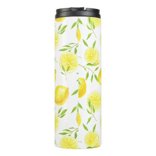 Zitronen und Blätter Thermosbecher (Rückseite)