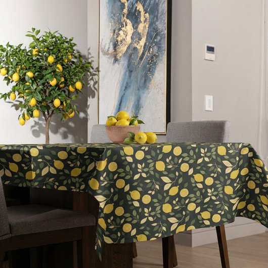 Zitronen und Blätter Tischdecke