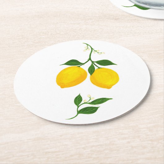 Zitronen und Blätter Untersetzer (Angewinkelt)
