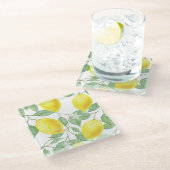 Zitronen und Blätter Untersetzer (Schrägansicht)