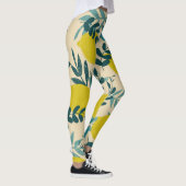 Zitronen und Blätter, Vintager Hintergrund. Leggings (Rechts)