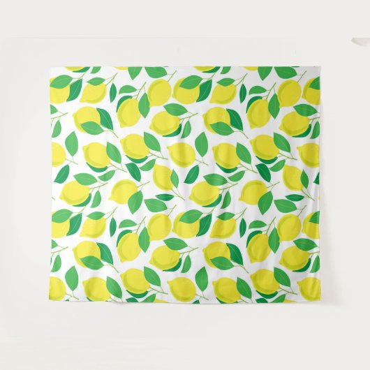 Zitronen und Blätter Wandteppich (Vorderseite (Horizontal))