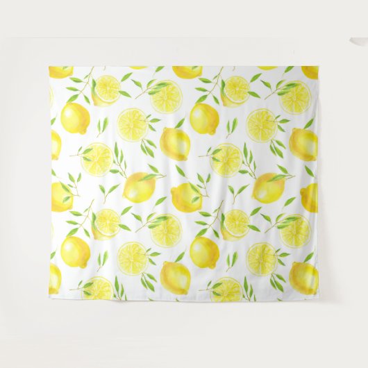Zitronen und Blätter Wandteppich (Vorderseite (Horizontal))