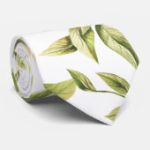 Zitronen und Blätter | Wasserfarbenes botanisches Krawatte (Gerollt)