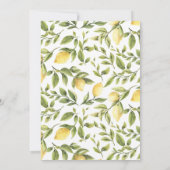Zitronen und Blätter Wasserfarbenfrohe Hochzeit Einladung (Rückseite)