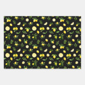 Zitronen und Blattmuster Geschenkpapier Set (Vorderseite 3)