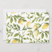Zitronen und Blattwasserfarbe botanische Hochzeit Einladung (Rückseite)