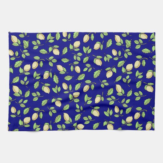 Zitronen und Blau Geschirrtuch (Horizontal)
