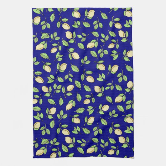 Zitronen und Blau Geschirrtuch (Vertikal)