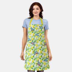 Zitronen- und Blaue-Vogel-Vintage-Muster Hübsches Schürze