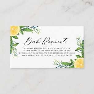 Zitronen und Blue Berries Babydusche buchen Begleitkarte