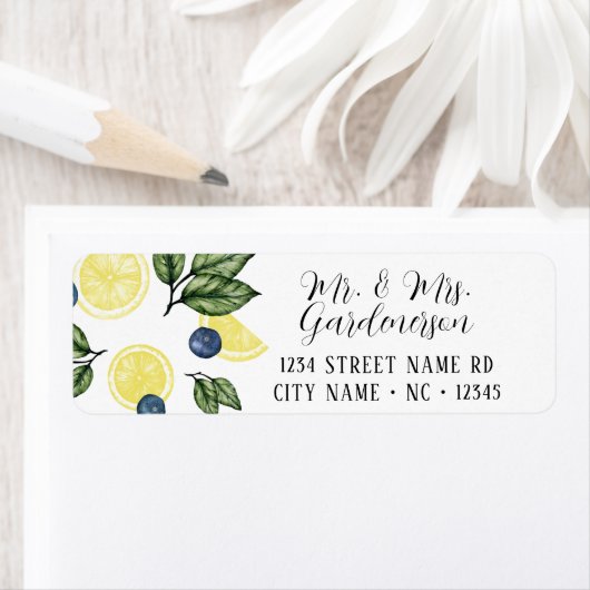 Zitronen- und Blueberetikett (Insitu)