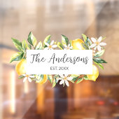 Zitronen und Blume Botanische Blumenrahmen Fensteraufkleber (Blatt 2)