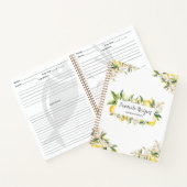 Zitronen und Blume Botanisches Blumenrezept Notizblock (Innenseite)