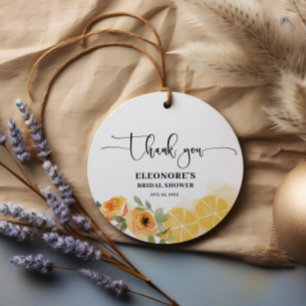 Zitronen und Blume Brautparty Geschenkanhänger
