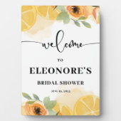 Zitronen und Blume Brautparty Willkommen Fotoplatte (Vorderseite)