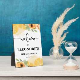 Zitronen und Blume Brautparty Willkommen Fotoplatte