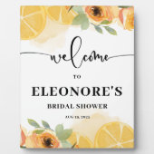 Zitronen und Blume Brautparty Willkommen Fotoplatte (Vorderseite)