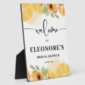 Zitronen und Blume Brautparty Willkommen Fotoplatte (Seite)