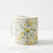 Zitronen und Blume Muster Kaffeemaschine Tasse (Vorderseite Links)