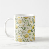 Zitronen und Blume Muster Kaffeemaschine Tasse (Links)
