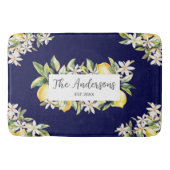 Zitronen und Blume Name der botanischen Blumenfami Badematte (Vorderseite)