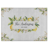 Zitronen und Blume Name der botanischen Blumenfami Schneidebrett (Vorderseite)