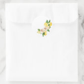 Zitronen und Blume Set in Aquarell Runder Aufkleber (Tasche)