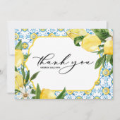 Zitronen und Blüten Mittelmeerischer Abschluss Dankeskarte (Vorderseite)