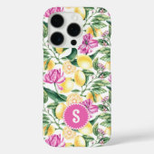 Zitronen und Blütenmuster | Citrus Monogram Case-Mate iPhone Hülle (Rückseite)