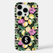 Zitronen und Blütenmuster | Citrus Monogram Case-Mate iPhone Hülle (Rückseite)