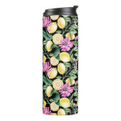 Zitronen und Blütenmuster | Citrus Monogram Thermosbecher (Nach links gedreht)