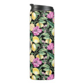 Zitronen und Blütenmuster | Citrus Monogram Thermosbecher (Nach rechts gedreht)