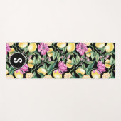 Zitronen und Blütenmuster | Citrus Monogram Yogamatte (Vorderseite (Horizontal))