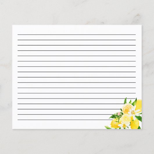 Zitronen und Folienkarte (Rückseite)