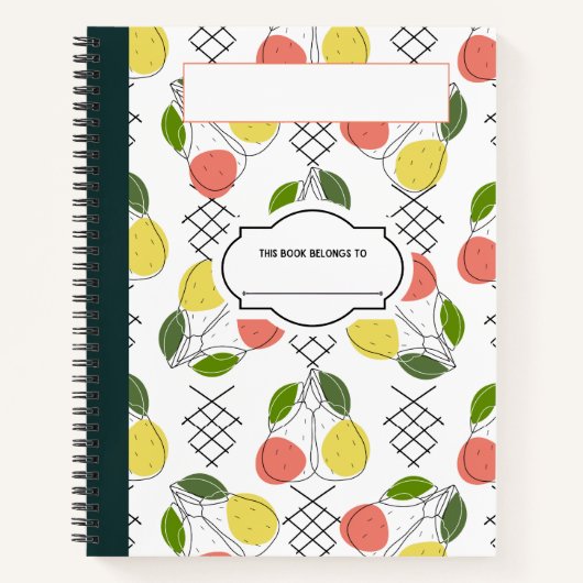 Zitronen und Fruchtkomposition Notebook Notizblock (Vorderseite)