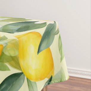 Zitronen- und Gänseblümchen-Aquarellmuster Tischdecke