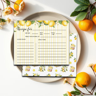 Zitronen und Gingham Brautparty Rezept Card